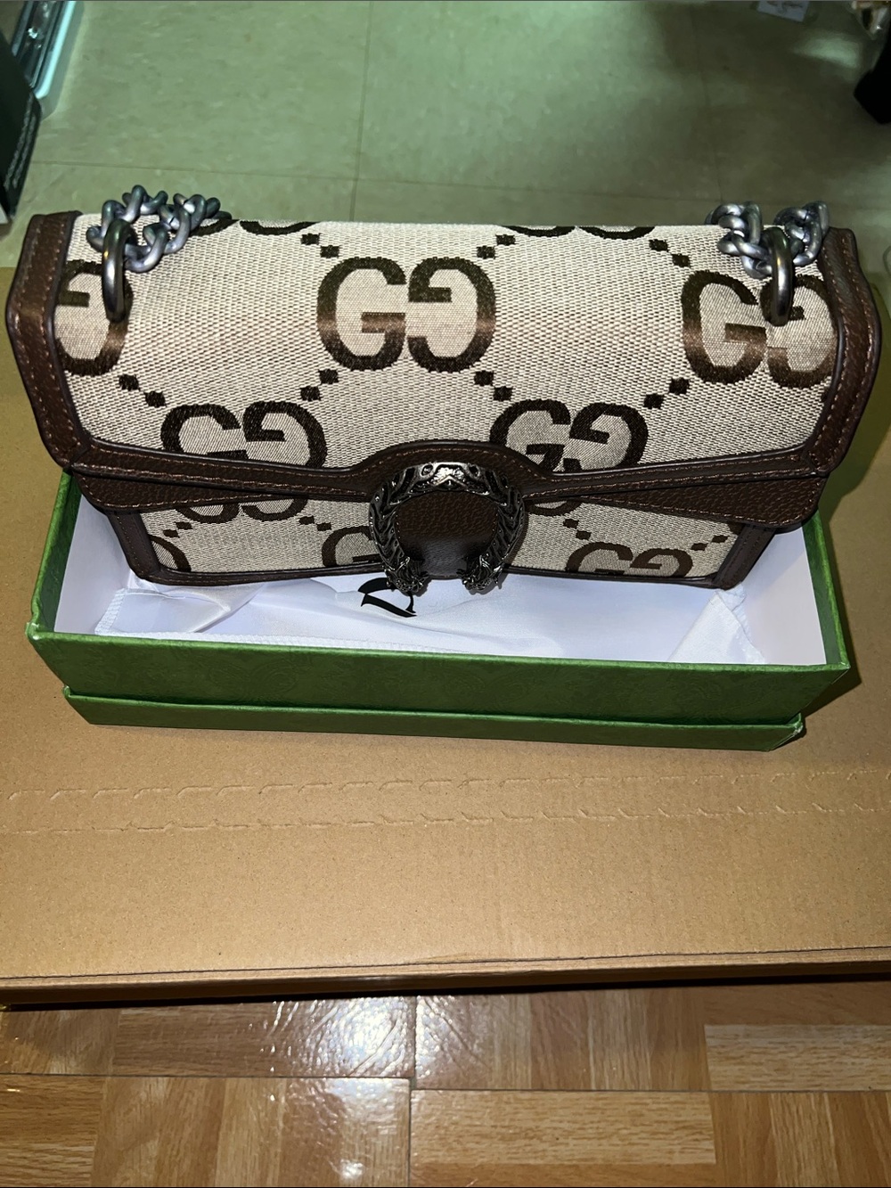 2- Luxury Beige and Brown Monogram Shoulder Bag